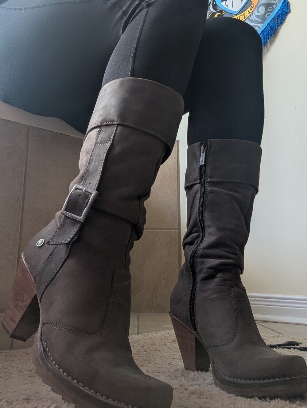 Neosens Genuine Leather Tall Boots SZ 39 (8-8.5 Us)